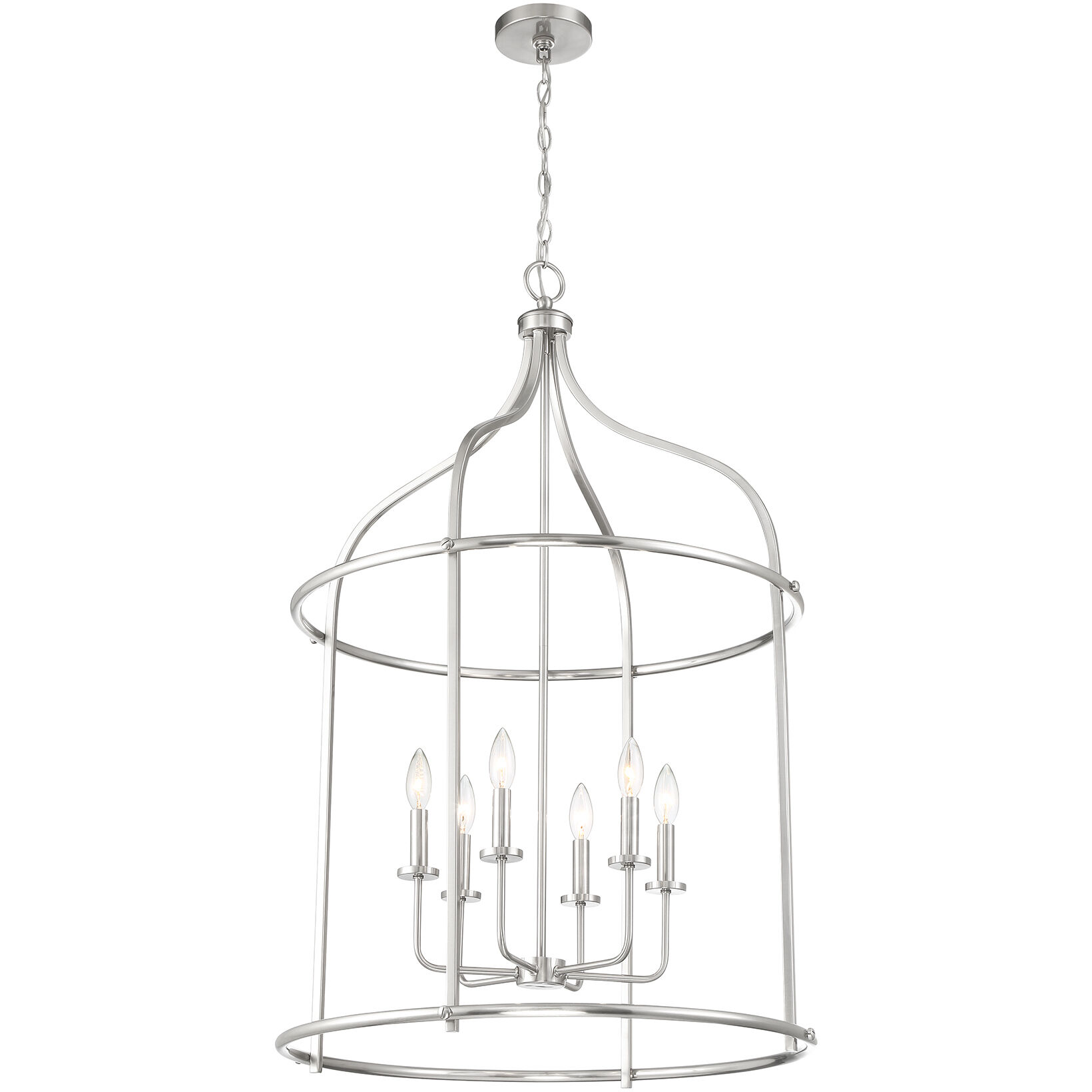 Brookstone 6 Light 26 inch Satin Nickel Pendant Ceiling Light