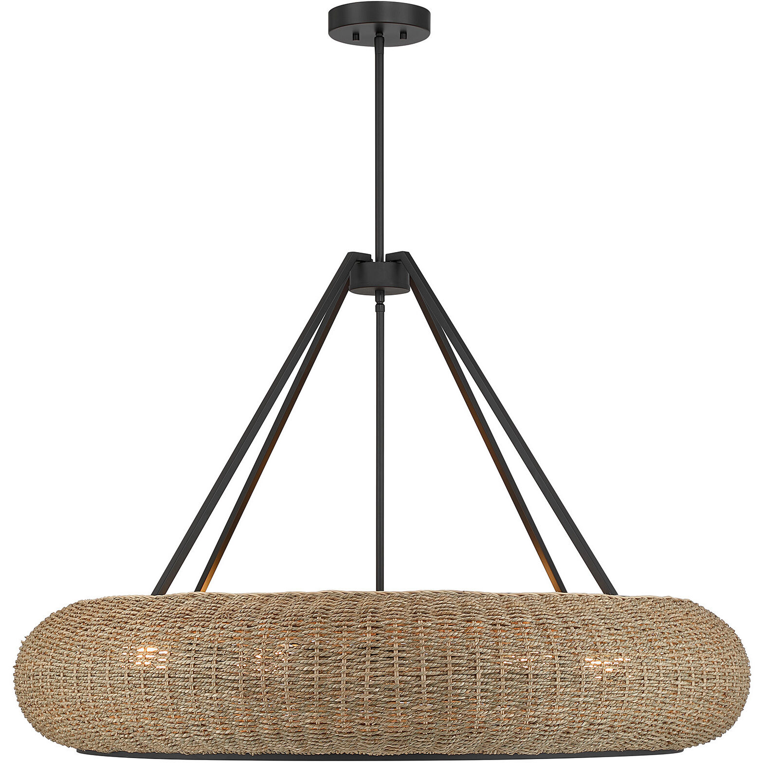 Gaia 6 Light 40 inch Matte Black Pendant Ceiling Light