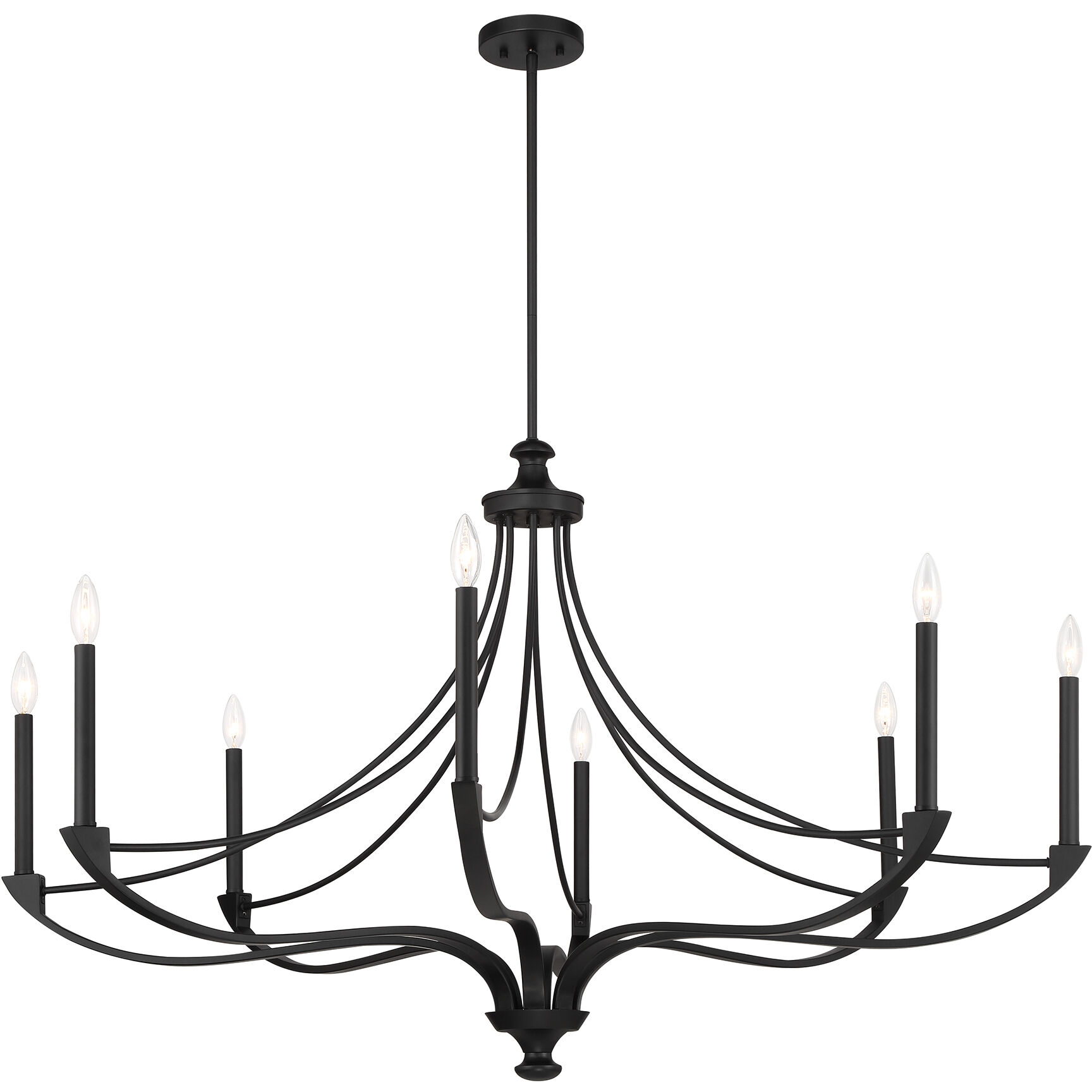 Preserve 8 Light 50 inch Matte Black Chandelier Ceiling Light