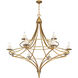 Director 12 Light 50 inch Warm Brass Chandelier Ceiling Light