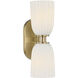 Baldwin 2 Light 4.5 inch Noble Brass Wall Sconce Wall Light, Essentials