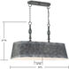 Dover 5 Light 33 inch Farmhouse Tin Linear Chandelier Ceiling Light