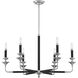 Davidson 6 Light 32 inch Matte Black with Polished Chrome Accents Chandelier Ceiling Light