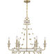 Iris 6 Light 31.5 inch White with Warm Brass Accents Chandelier Ceiling Light in White/Warm Brass