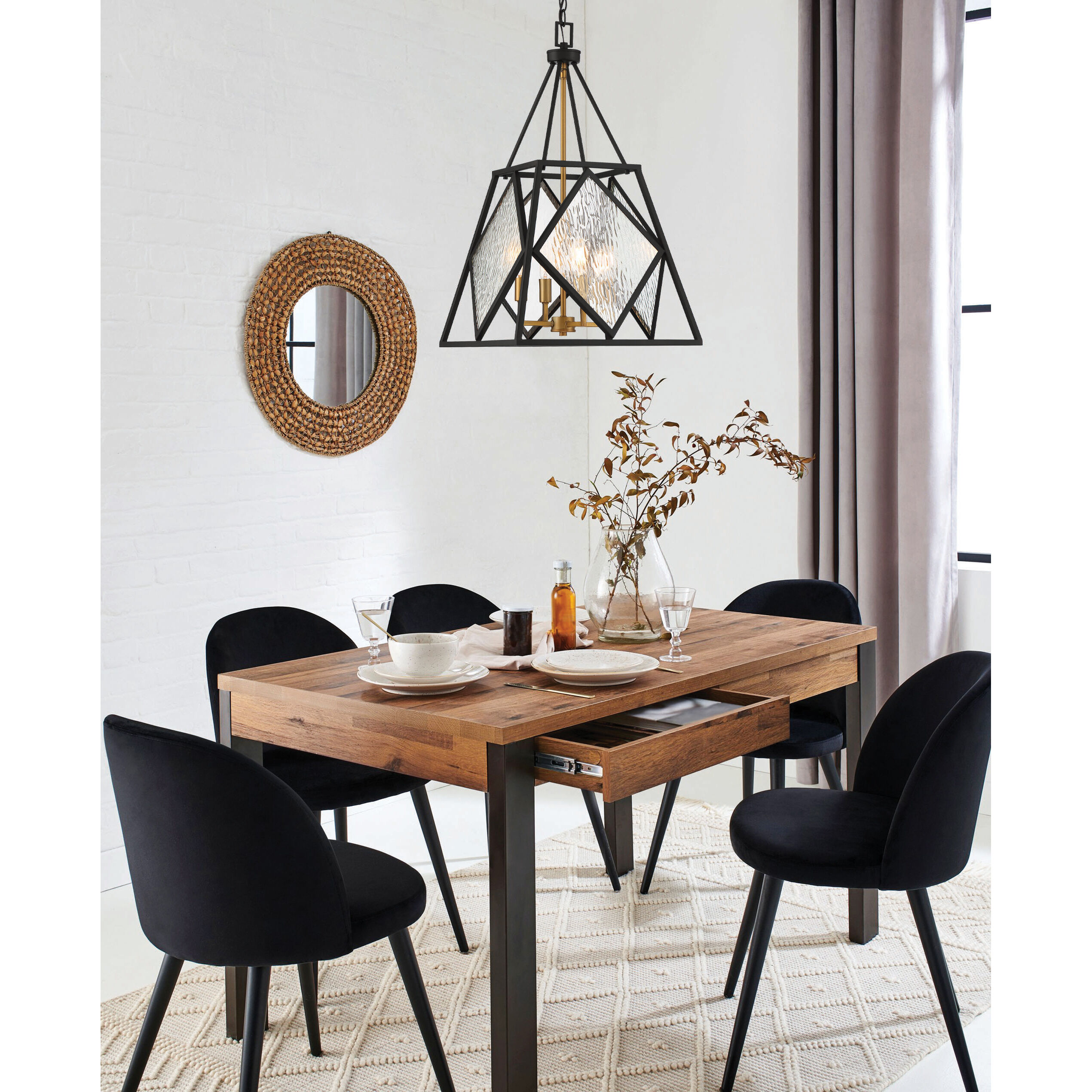 Capella 4 Light 16 inch English Bronze and Warm Brass Pendant Ceiling Light