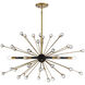 Ariel 6 Light 37 inch Como Black with Gold Linear Chandelier Ceiling Light, Oval
