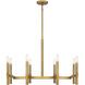 Padgett 8 Light 32 inch Warm Brass Chandelier Ceiling Light