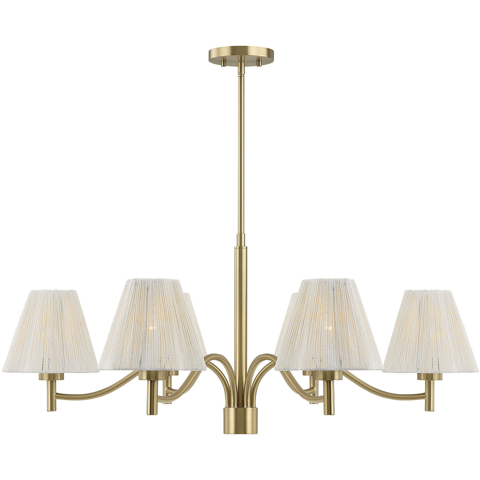 Rosa 6 Light 36 inch Noble Brass Chandelier Ceiling Light