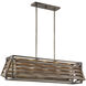 Hartberg 5 Light 13.5 inch Aged Driftwood Outdoor Linear Chandelier