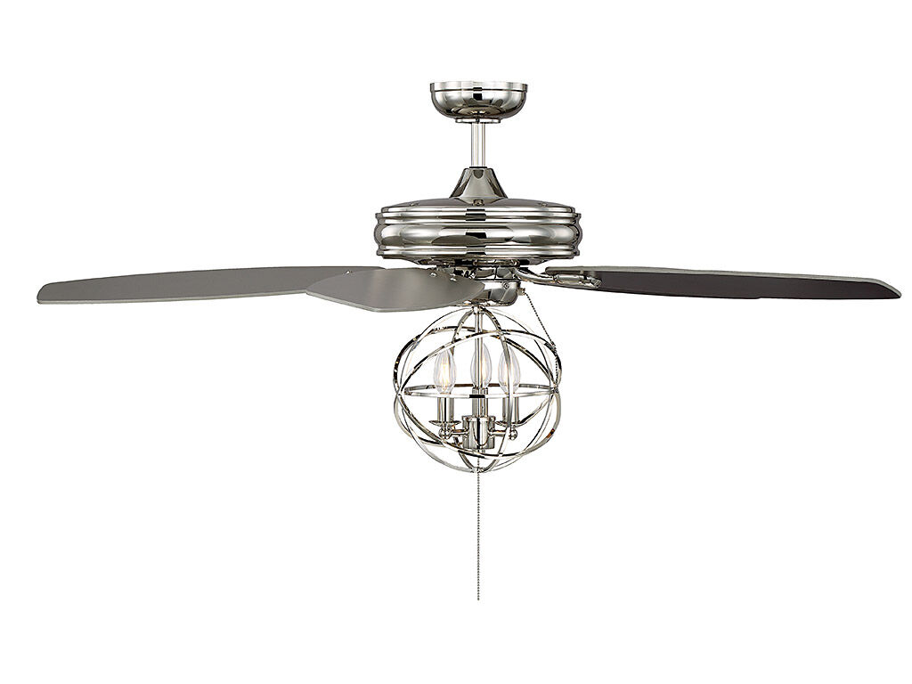 North LED Polished Chrome Fan Light kit in Polished Nickel