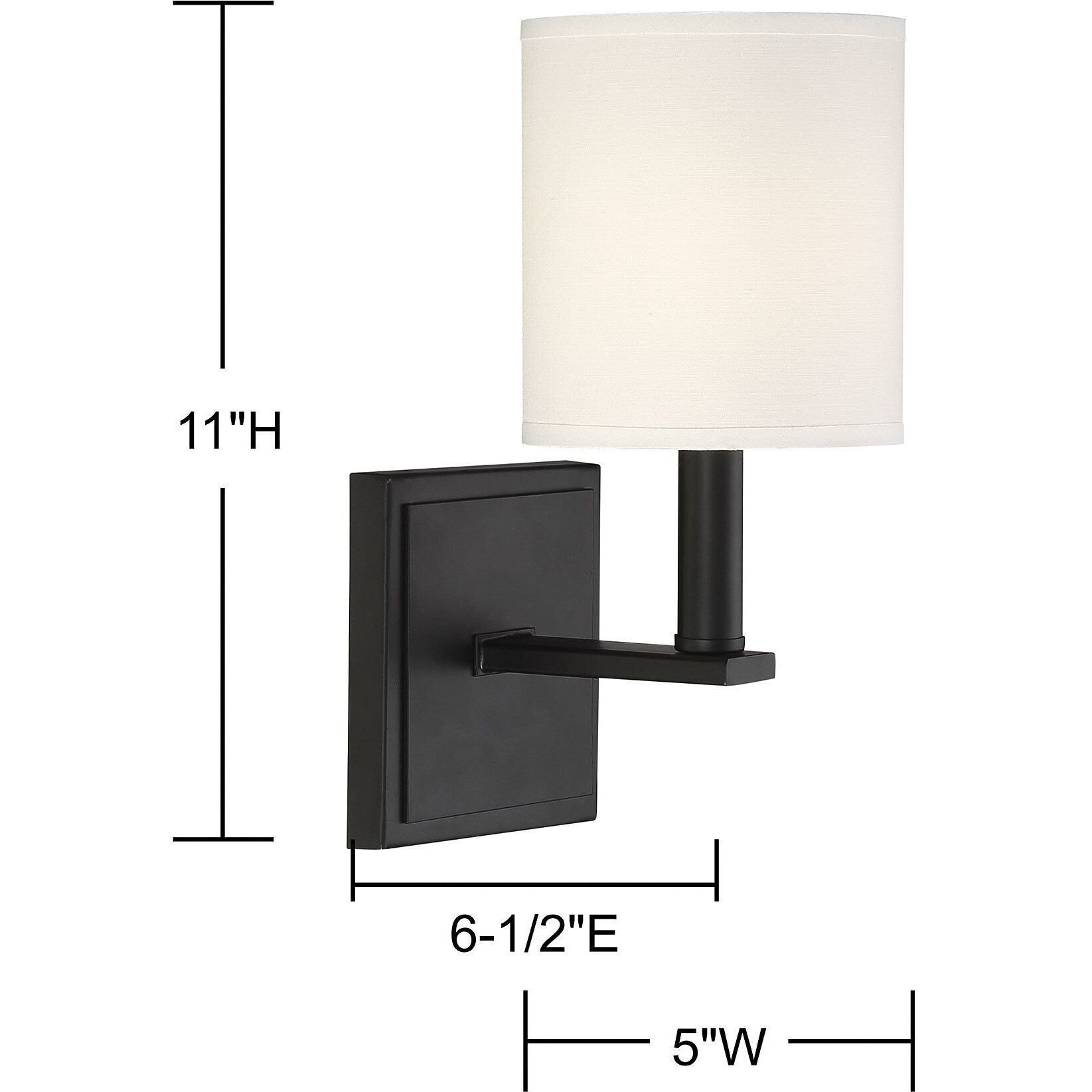 Waverly 1 Light 5 inch Matte Black Wall Sconce Wall Light, Essentials
