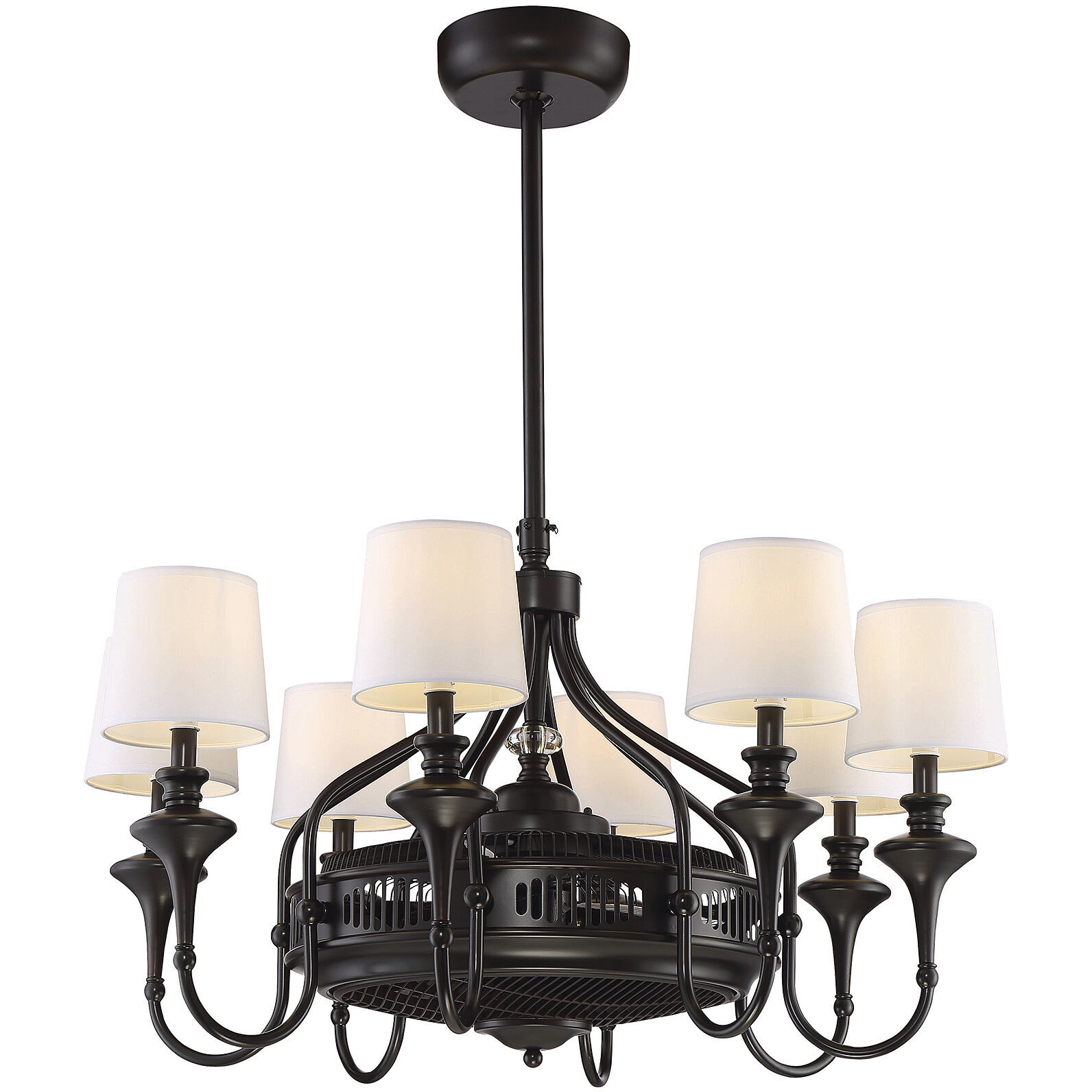 Brisa 14 inch English Bronze with Black Blades Fan D'Lier, Air-Ionizing