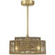 Ferndale 12 inch Warm Brass with Gold Blades Fan D'Lier