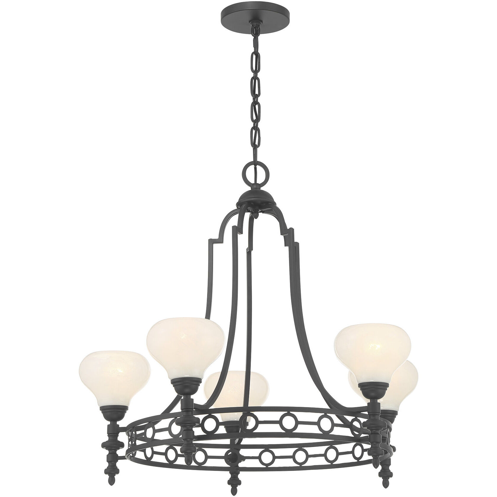 Allston 5 Light 30 inch Matte Black Chandelier Ceiling Light