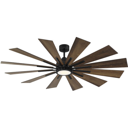Farmhouse 60 inch Matte Black with Antique Oak Blades Ceiling Fan