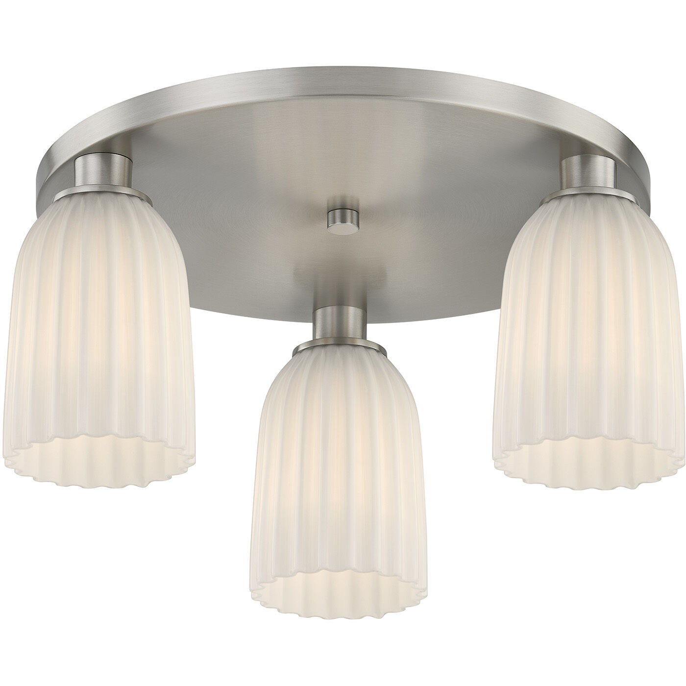 Baldwin 3 Light 18 inch Satin Nickel Flush Mount Ceiling Light, Essentials