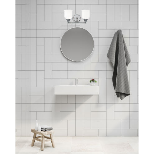 Melrose 2 Light 14.5 inch Polished Chrome Bathroom Vanity Light Wall Light, Essentials
