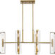 Winfield 12 Light 38 inch Warm Brass Linear Chandelier Ceiling Light, Essentials