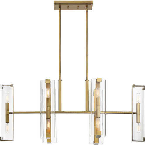 Winfield Linear Chandelier Ceiling Light in Warm Brass, Essentials