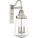 Macauley 3 Light 23.5 inch Satin Nickel Outdoor Wall Lantern