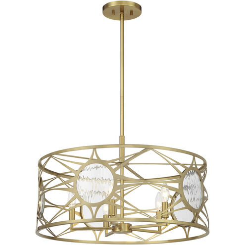 Balfour 5 Light 24 inch Warm Brass Convertible Semi-Flush or Pendant Ceiling Light