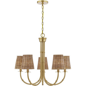 Ashbury 5 Light 27.5 inch Warm Brass Chandelier Ceiling Light