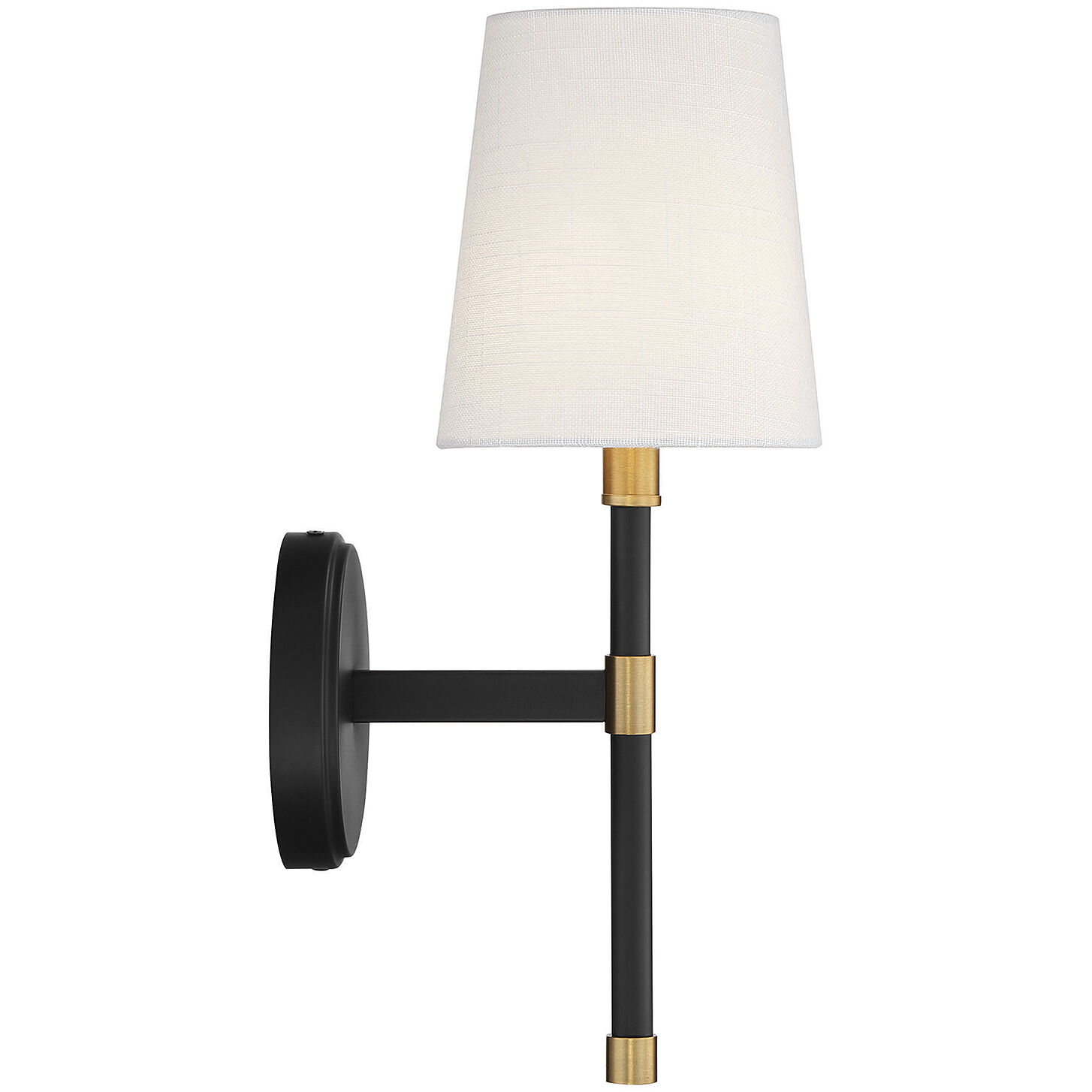 Brody 1 Light 5.75 inch Black with Warm Brass Accents Wall Sconce Wall Light in Matte Black with Warm Brass, Essentials