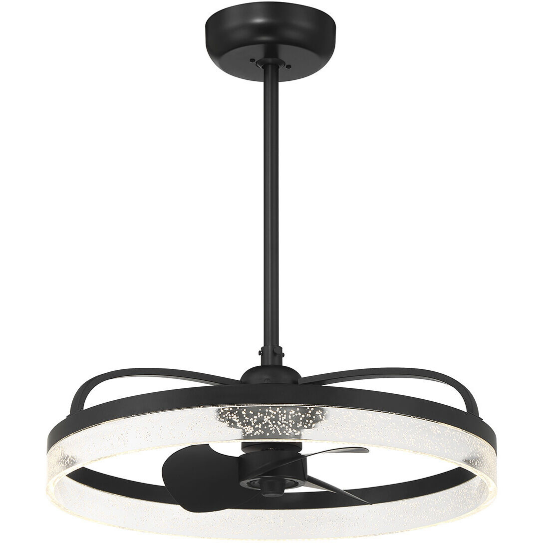 Lyria 14 inch Matte Black with Black Blades Fan D'Lier