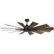 Farmhouse 60 inch Matte Black with Antique Oak Blades Ceiling Fan