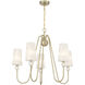 Sheldon 5 Light 32 inch Noble Brass Chandelier Ceiling Light