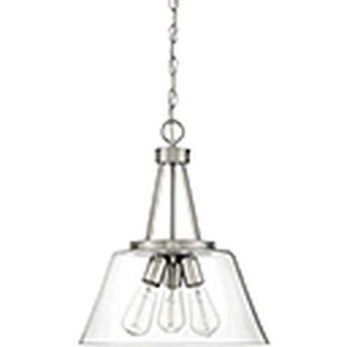 Calhoun 3 Light 15 inch Satin Nickel Pendant Ceiling Light, Essentials