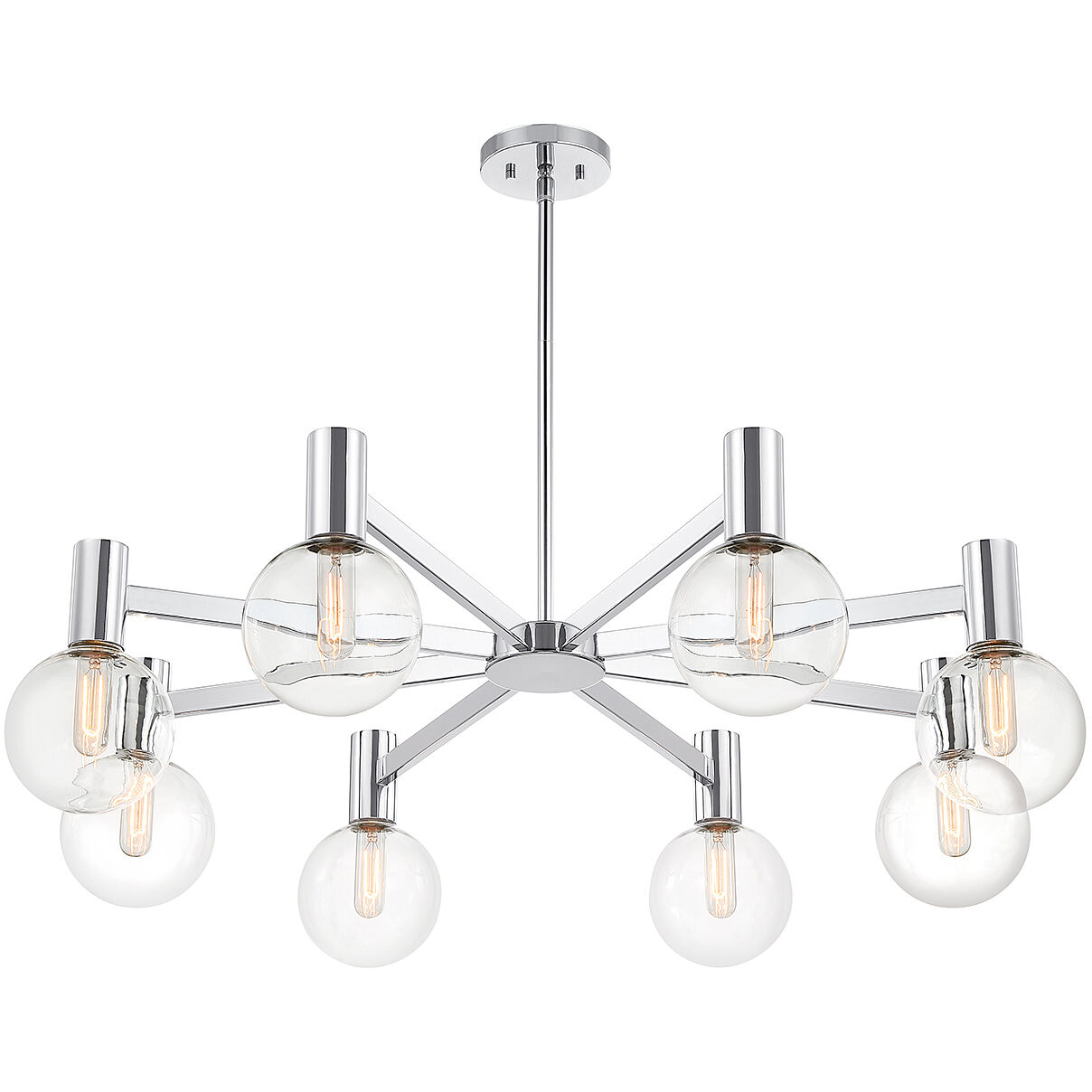 Wright 8 Light 40 inch Polished Chrome Chandelier Ceiling Light