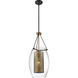 Dunbar 1 Light 12 inch Warm Brass with Bronze Accents Pendant Ceiling Light, Essentials
