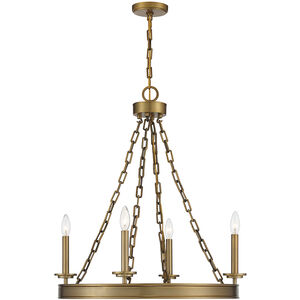 Seville 4 Light 25 inch Warm Brass Chandelier Ceiling Light, Essentials
