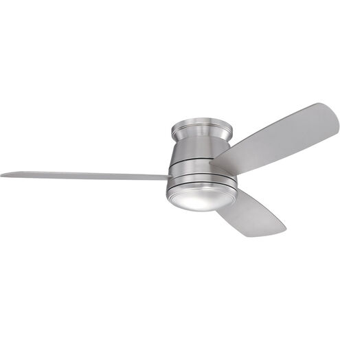 Polaris 52 inch Satin Nickel with Silver Blades Outdoor Hugger Ceiling Fan