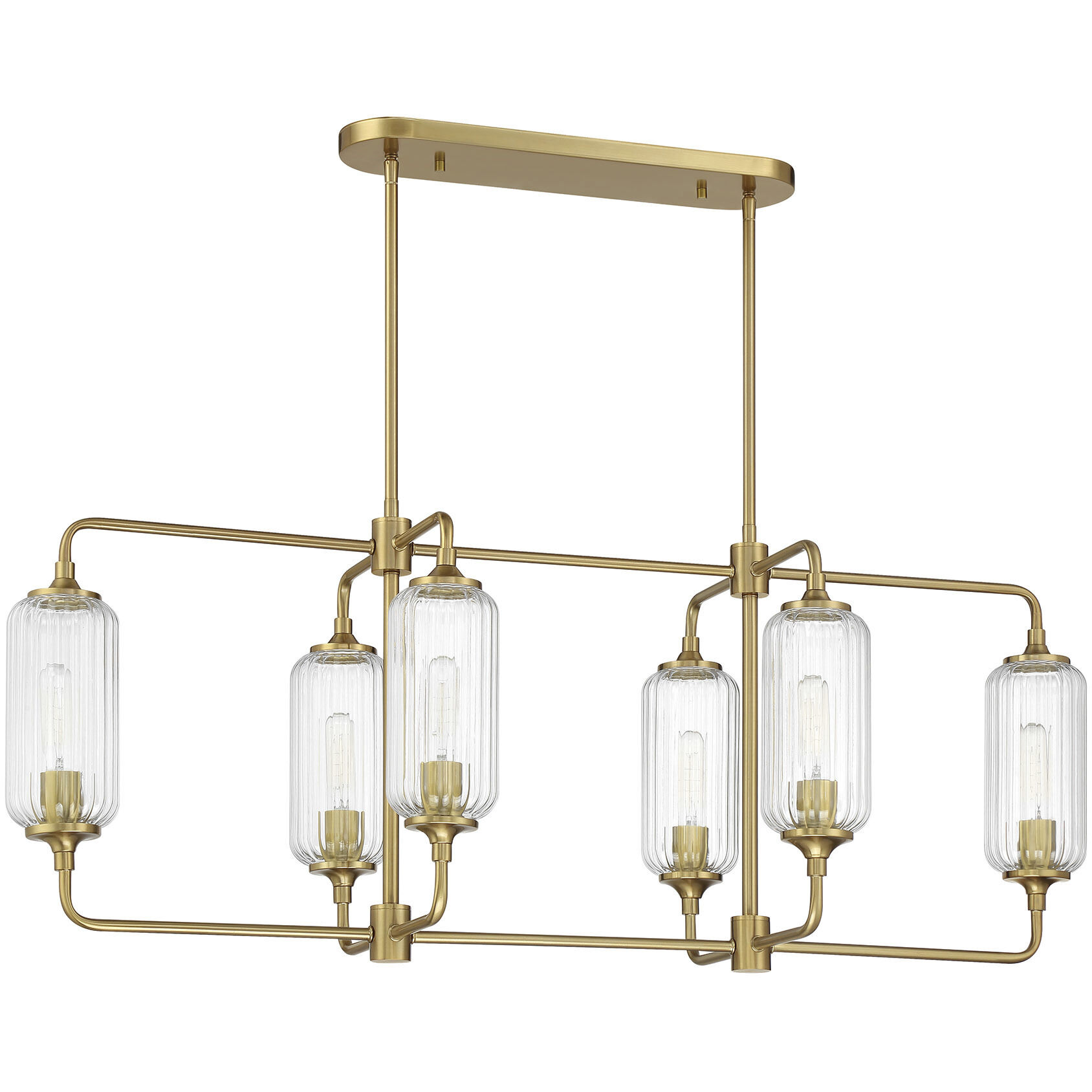 Holton Linear Chandelier Ceiling Light in Warm Brass