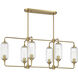 Holton Linear Chandelier Ceiling Light in Warm Brass