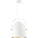 Cypress 1 Light 13.5 inch White with Silver Leaf Pendant Ceiling Light