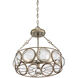 Warwick 3 Light 18 inch Brittannia Gold Convertible Semiflush Ceiling Light, Convertible