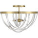 Jennings 4 Light 24 inch Warm Brass Semi-Flush Ceiling Light