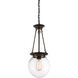 Landon 1 Light 9 inch Oiled Burnished Bronze Pendant Ceiling Light, Orb