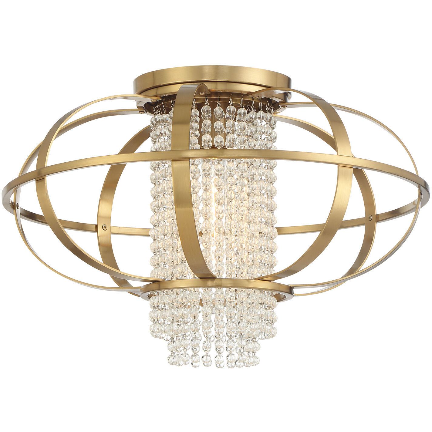 Idlewild 1 Light 20 inch Warm Brass Flush Mount Ceiling Light
