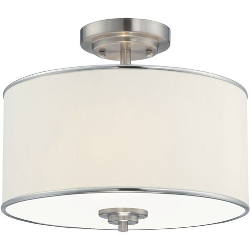 Grove 2 Light 14 inch Satin Nickel Semi-Flush Ceiling Light
