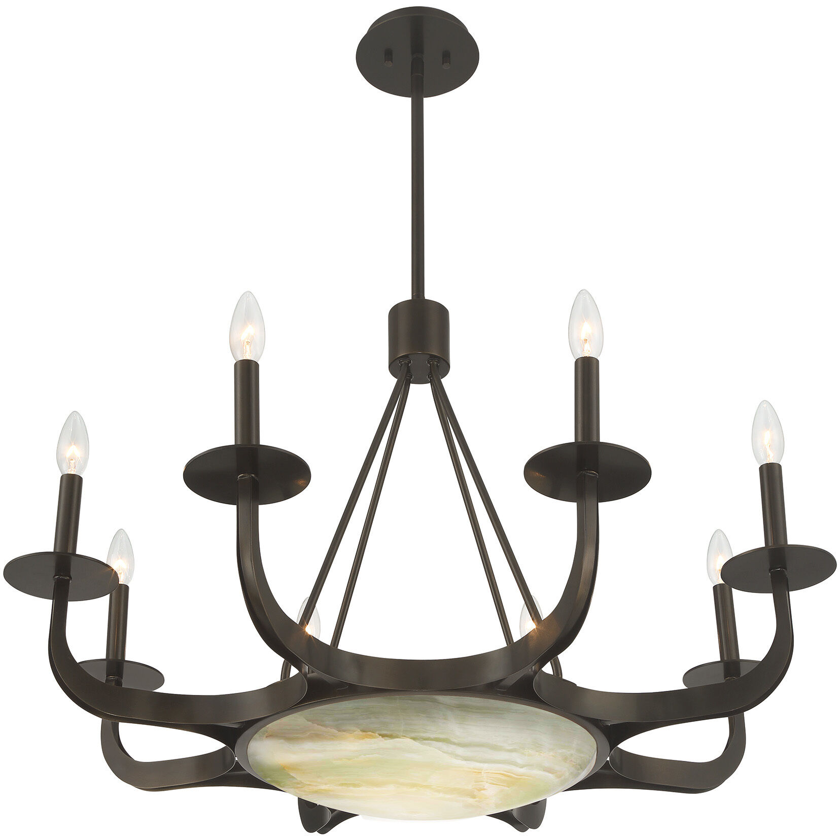 Salford LED 34 inch Mediterranean Bronze Chandelier Ceiling Light
