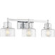 Dover 3 Light 25 inch Chrome Bathroom Vanity Light Wall Light