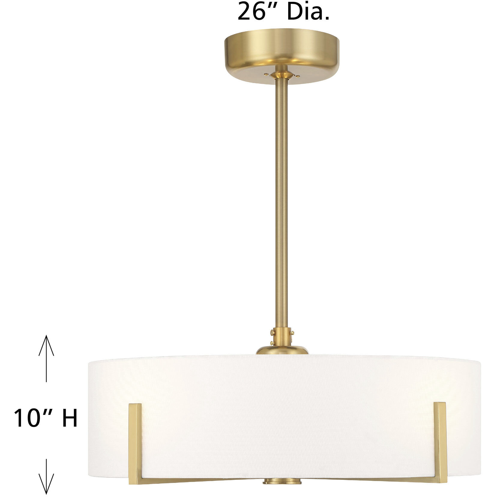 Mansell 14 inch Warm Brass Fan D'Lier