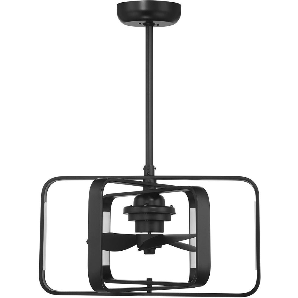 Lynx 14 inch Matte Black with Black Blades Fan D'Lier