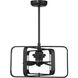 Lynx 14 inch Matte Black with Black Blades Fan D'Lier