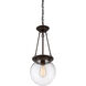 Landon 1 Light 9 inch Oiled Burnished Bronze Pendant Ceiling Light, Orb