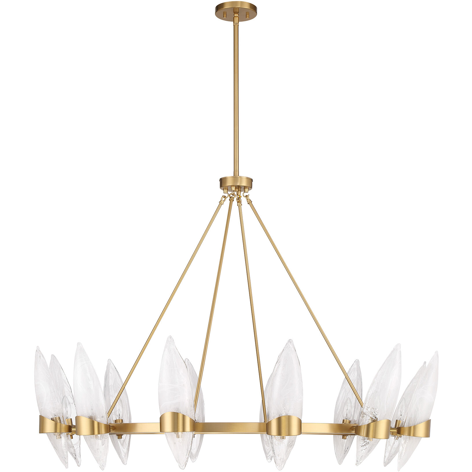 Nouvel 12 Light 45 inch Warm Brass Chandelier Ceiling Light